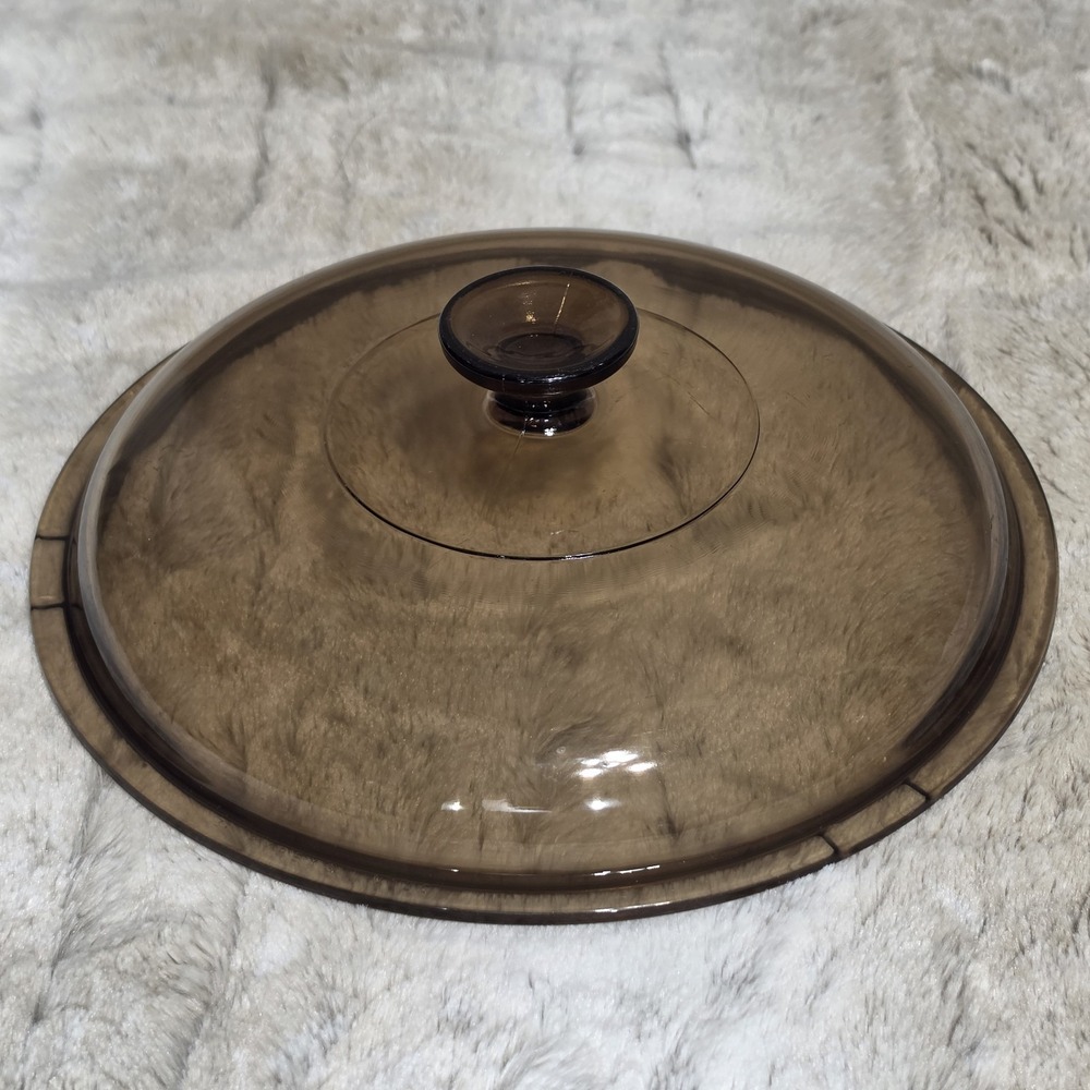 Vintage Pyrex Visions Amber Glass Lid V-12-C Replacement 10" Skillet Pan Cover